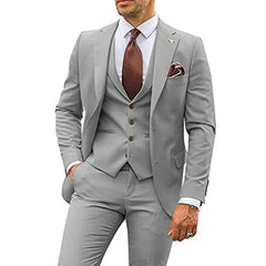 Herrenanzug Slim Fit für Hochzeitsgäste | 3-teilig in Hellgrau