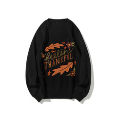 Damen Sweatshirt mit buntem Herbstmotiv und inspirierendem Schriftzug in Schwarz