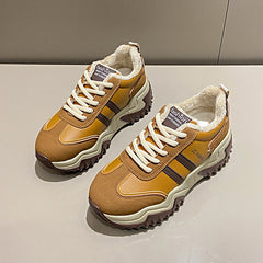 Damen modische Sneakers mit atmungsaktivem Mesh-Obermaterial und dämpfender Laufsohle in Kastanienbraun