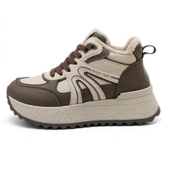 Damen Hochwertige Trend-Sneaker mit warmem Innenfutter und rutschfester Sohle in Braun