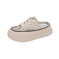 Damen Sportliche Freizeitschlüpfschuhe mit atmungsaktivem Mesh-Obermaterial und stabiler Sohle in Khaki