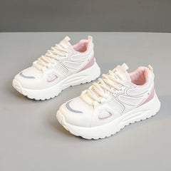 Damen Sportliche High-Top Sneakers mit atmungsaktivem Mesh-Obermaterial und dämpfender Sohle in Rosa