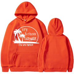 Damen Kapuzenpullover mit lustigem Rentner-Motiv in Orange