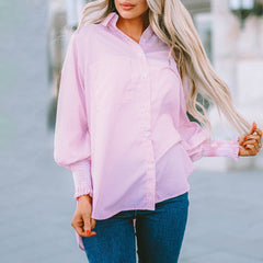 Kate | Gestreift Oversized Hemd in Rosa