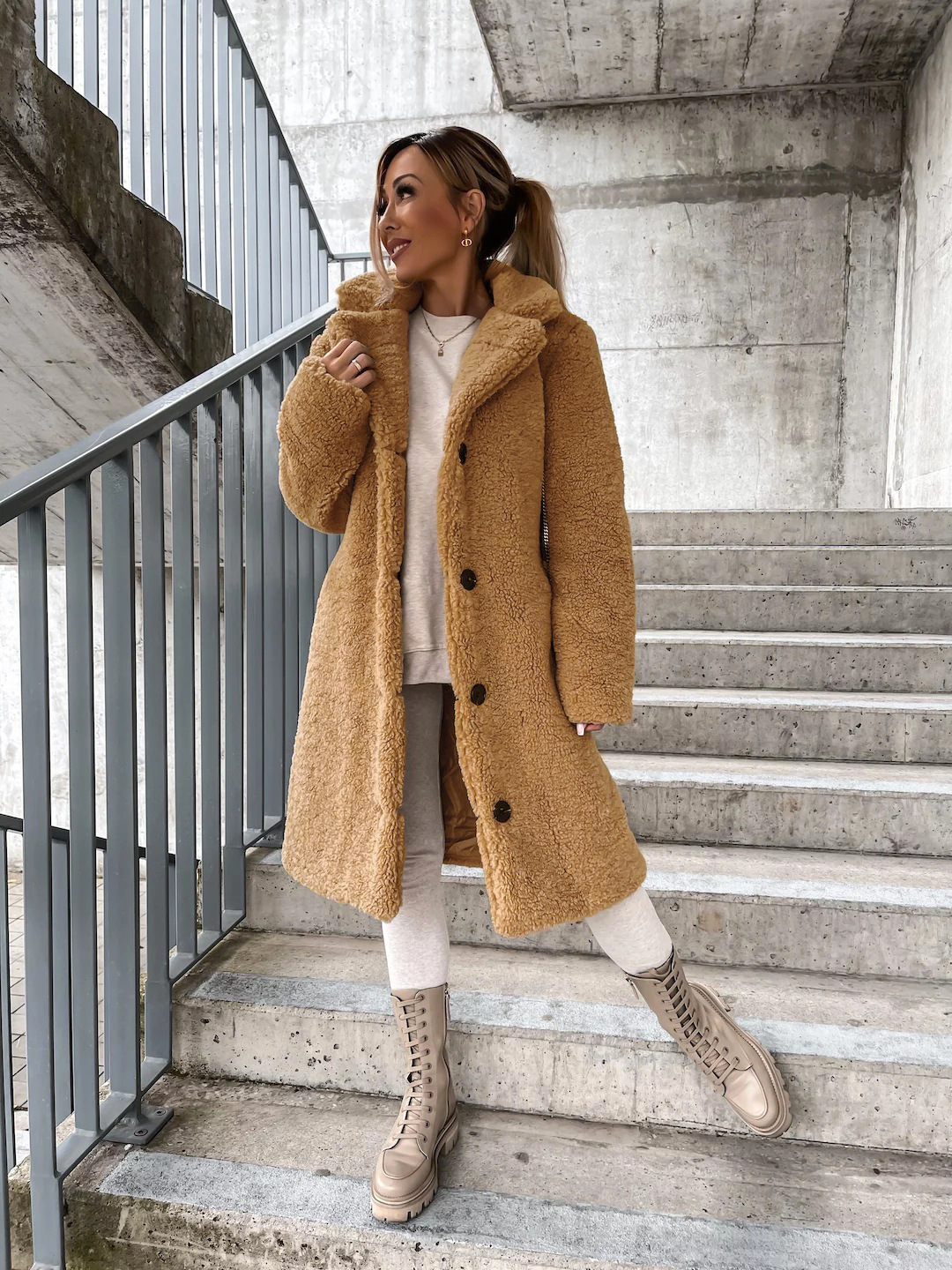 Damen Winter Teddy Mantel | Lang