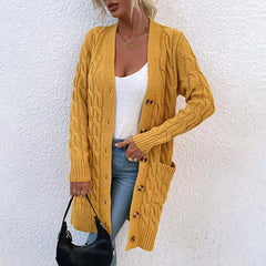 DamenMODE CARDIGAN PULLOVER | MODERNER STIL, KOMFORTABEL, VIELSEITIG in Kurkuma