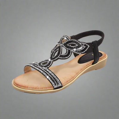 Wally | Handgefertigte goldene Sandale mit bequemer Passform