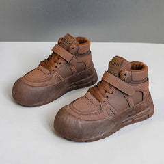 Damen Sportliche High-Top Sneakers mit praktischem Klettverschluss und strapazierfähigem Obermaterial in Braun