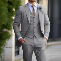 Herren Moderne Hochzeitsgast Anzug | Dreiteiliges in Grau