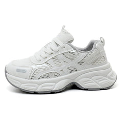 Damen Sportliche Mesh-Sneaker mit atmungsaktiver Laufsohle in Weiß