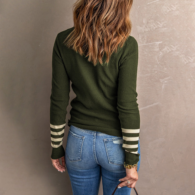 Damen GESTRIFTETER LANGARM PULLOVER | MODISCH, BEQUEM, VIELSEITIG