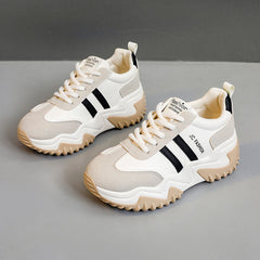 Damen Sportliche Chunky Sneakers mit rutschfester Sohle und atmungsaktivem Obermaterial in Beige