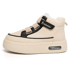 Damen Winterliche High-Top Sneakers mit bequemer Fleece-Wärmepolsterung und sportlichem Design in Schwarz