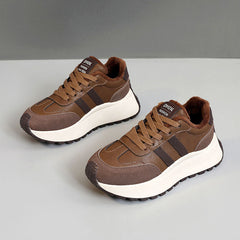 Damen Komfortable und warme High-Top Sneakers mit Fleece-Innenfutter in Kastanienbraun