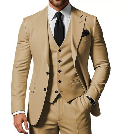 Herren Slim Fit 3-Dreiteiler Satz | Hochzeitsgast Anzug