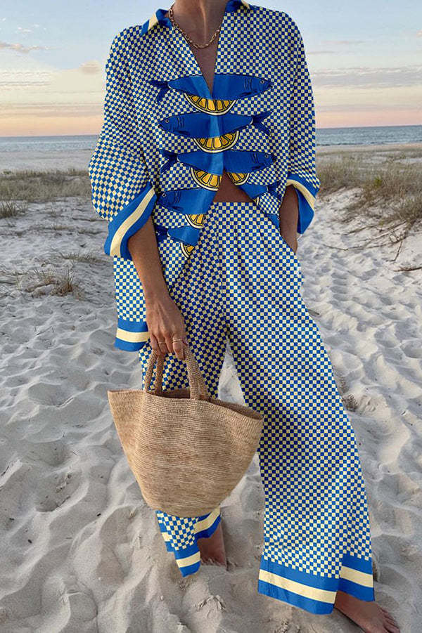 Trivela  | Bettwäsche-Set mit Sardinen- und Zitronen-Print