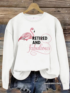 Damen Sweatshirt mit einzigartigem Flamingo-Motiv und inspirierendem Aufdruck in Weiß