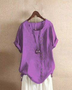 Ramona - Damen Kurzarm-Bluse in Lila