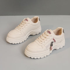 Damen Sportliche Sneaker mit praktischem Reißverschluss und rutschfester Sohle in Khaki