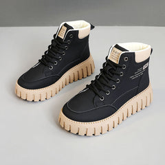 Damen Trendige High-Top Sneakers mit rutschfester Sohle und komfortabeler Dämpfung in Schwarz