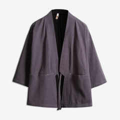 Romy | Leichte Kimono Wickeljacke in Grau