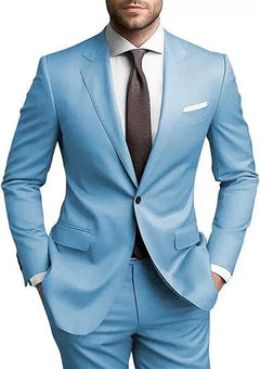Herren Hochzeitsgast Anzug | Blazer und Hosen in Light Blue