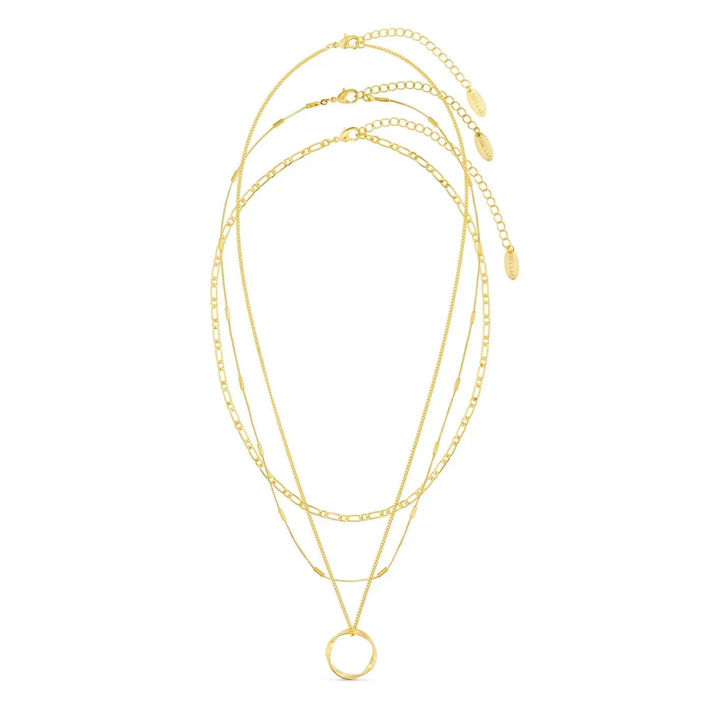 Offene Kreis Dreireihige Halskette | Gold