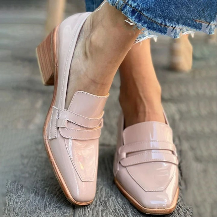 Olga™ - Rosafarbene Leder-Loafers