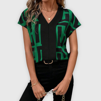 Oda - Elegante Damen Bluse V-Ausschnitt Business