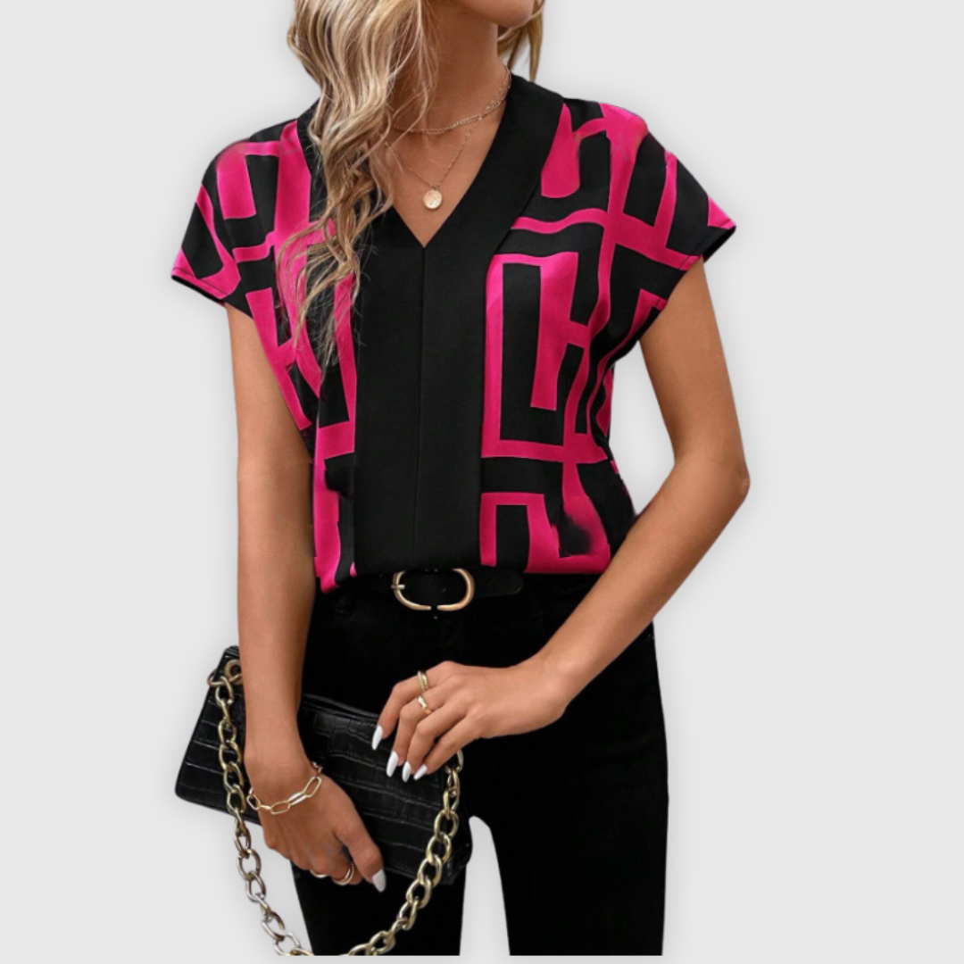 Oda - Elegante Damen Bluse V-Ausschnitt Business