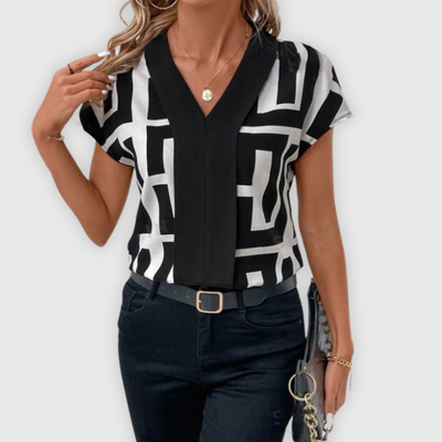 Oda - Elegante Damen Bluse V-Ausschnitt Business