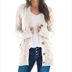 Lässiger Cardigan für Damen | Langarm in Weiß