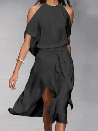 Olga- Elegantes Schulterfreies Wickelkleid Für Damen