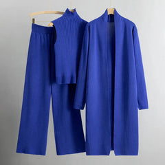 VIRTUDES - SET AUS MANTEL, OBERTEIL UND WEITER HOSE in Blau