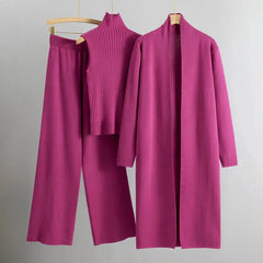 VIRTUDES - SET AUS MANTEL, OBERTEIL UND WEITER HOSE in Rosa