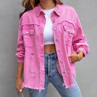 Aziza -  Zerfledderte Jeansjacke