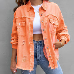 Chroma - Jeansjacke in Orange
