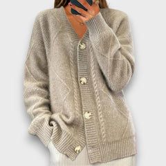 Erelia – Strickcardigan mit Knopfleiste in Grau