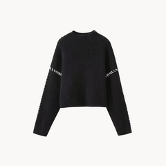 Alisa | Entspannter und stilvoller Sommerpullover in Schwarz
