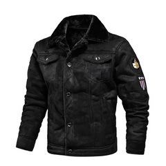Andreas® | Warme und Vielseitige Lederjacke in Schwarz