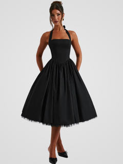 VIVIENNE GRACE MIDIKLEID in Schwarz