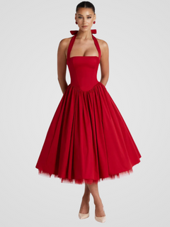 VIVIENNE GRACE MIDIKLEID in Rot
