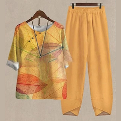 Sommer Zweiteiliges Set für Damen | Leichte in Orange