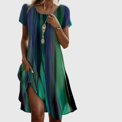 Xylira - Luftiges Ombré-Midikleid in Mehrfarbig