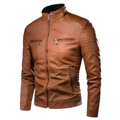Danny™ | Warme Lederjacke in Kastanienbraun