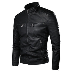 Danny™ | Warme Lederjacke in Schwarz
