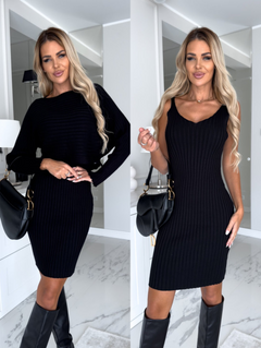 Abelle - Kleid & Pullover 2-teilig in Schwarz