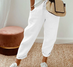 Micah - Bequeme lockere Hose für Frauen in Weiß