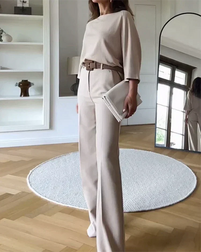 Orla - Langärmelige Bluse und Hose Set für Damen