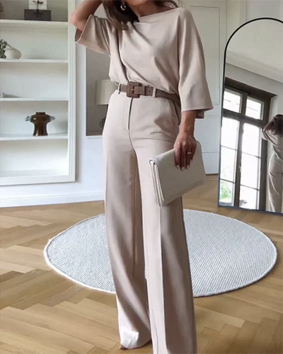 Orla - Langärmelige Bluse und Hose Set für Damen